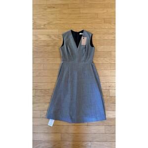MM Lafleur Sz 8 Sharkskin Jaycie V-Neck Sleeveless Knee Length Dress NWT